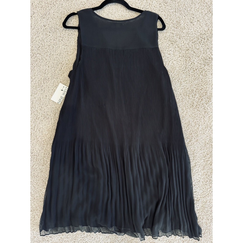 Nine West Womens Mineral Black‎ V-Neck Pleated Sleeveless Dress XL WW32Y315RS - Picture 6 of 9